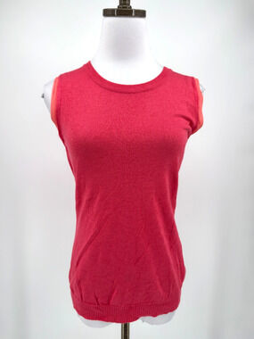 Escada Sport Pink Knit Wool Cashmere Blend Sleeveless Shell Sweater Vest Sz S